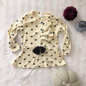 Toddler Yellow Bow Long Sleeve Top